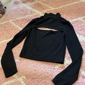 H&M black cutout top
